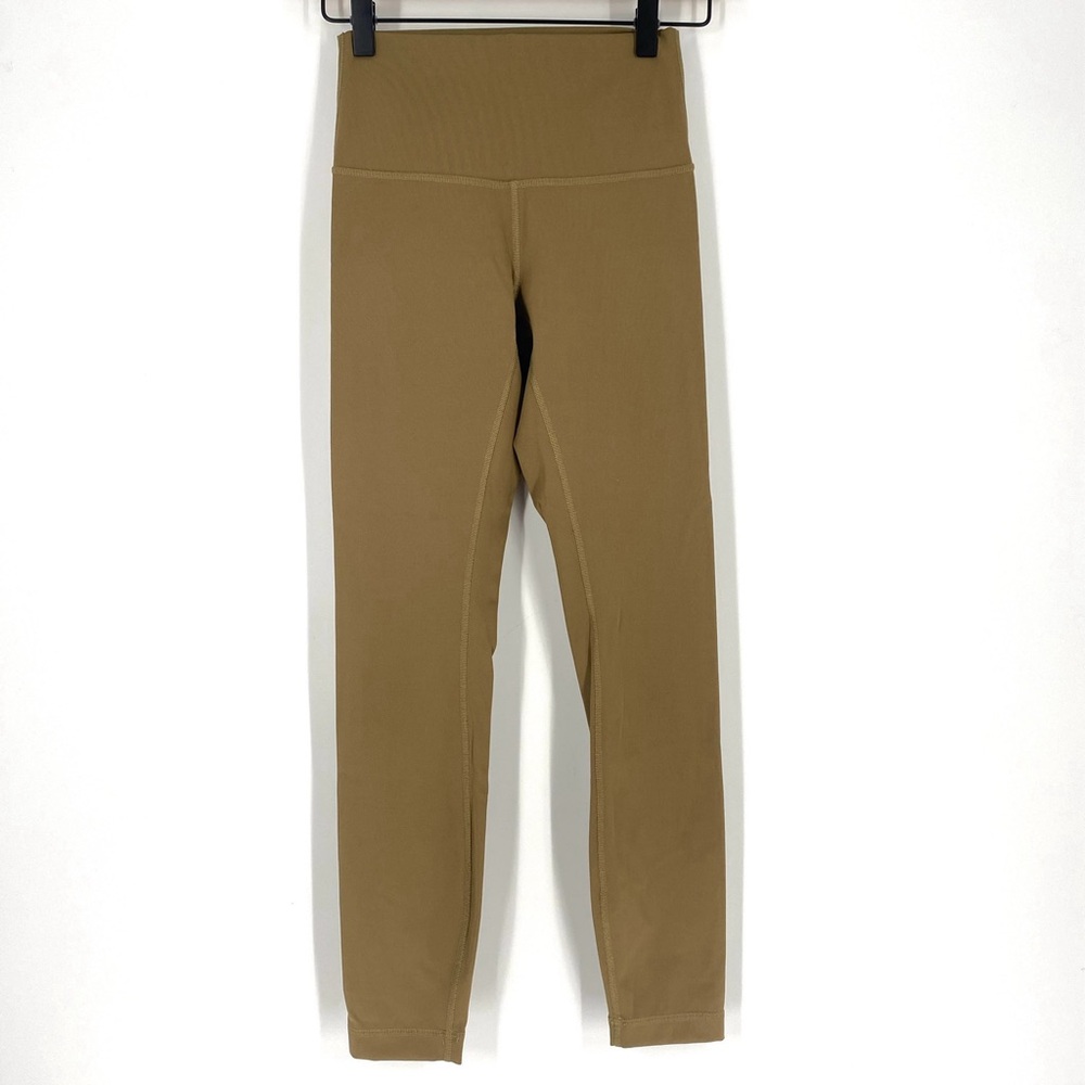 Lululemon Olive Tan Wunder Train High-Rise Leggings